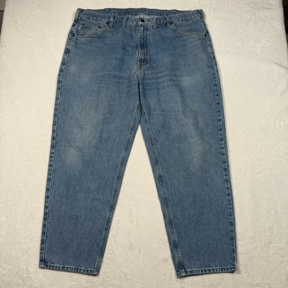 Carhartt Jeans Mens 44x30 Blue Stonewash B17 STW Relaxed Fit Straight Leg Denim‎